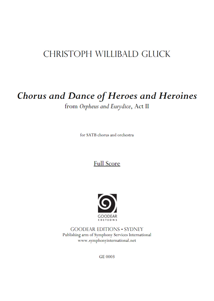 GLUCK, C. - Orpheus and Eurydice: Chorus and Dance of Heroes and Heroines (digital edition)