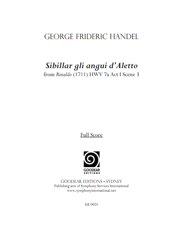 HANDEL, G. - Rinaldo: Sibillar gli angui d'Aletto (digital edition)