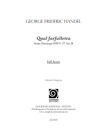 HANDEL, G. - Partenope: Qual farfalletta (digital edition)
