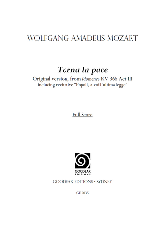 MOZART, W. - Idomeneo: Torna la pace (digital edition)