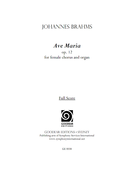 BRAHMS, J. - Ave Maria (digital edition)