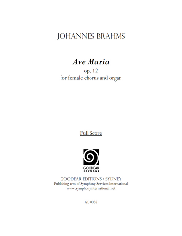 BRAHMS, J. - Ave Maria (digital edition)