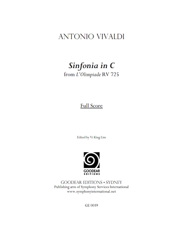VIVALDI, A. - L'Olimpiade: Sinfonia (digital edition)