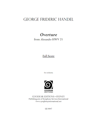 HANDEL, G. - Alessandro: Overture (digital edition)