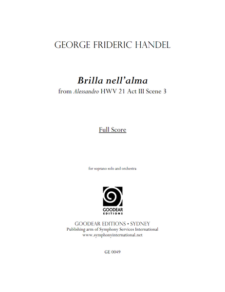 HANDEL, G. - Alessandro: Brilla nell'alma (digital edition)