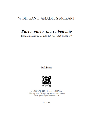 MOZART, W. - Parto, parto, ma tu ben mio (digital edition)
