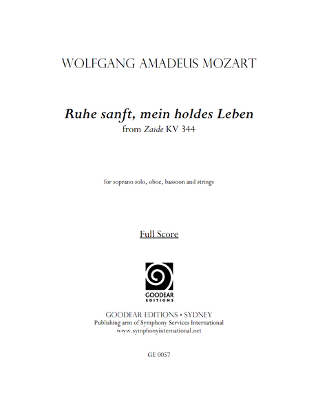 MOZART, W. - Ruhe sanft, mein holdes Leben (digital edition)