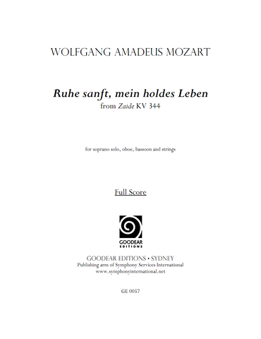 MOZART, W. - Ruhe sanft, mein holdes Leben (digital edition)