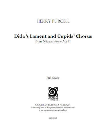 PURCELL, H. - Dido and Aeneas: Dido's Lament and Cupids' Chorus (digital edition)