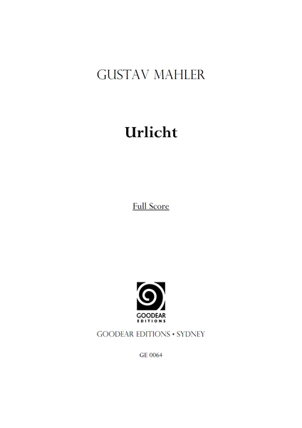 MAHLER, G. - Urlicht (digital edition)