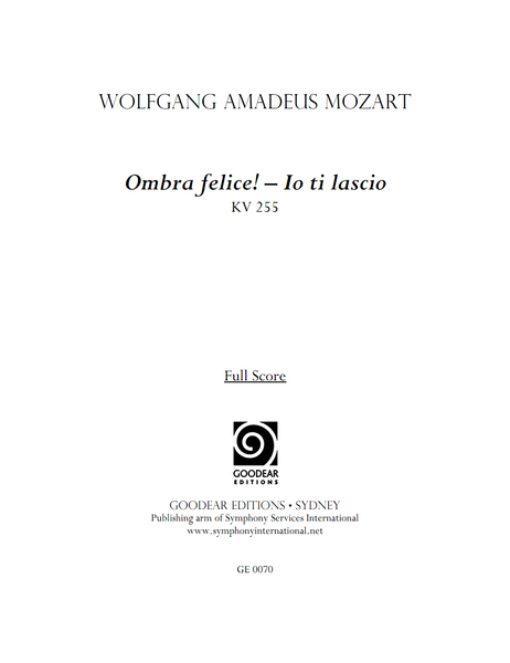 MOZART, W. - Ombra felice! - Io ti lascio (digital edition)