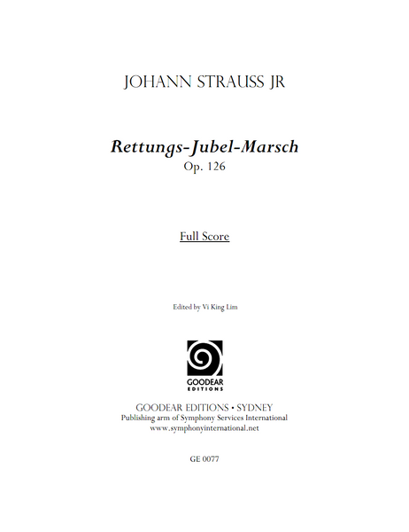 STRAUSS II, J. - Rettungs-Jubel-Marsch (digital edition)