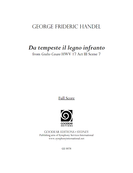 HANDEL, G. - Giulio Cesare: Da tempeste il legno infranto (digital edition)
