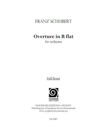 SCHUBERT Overture in B flat (digital edition)