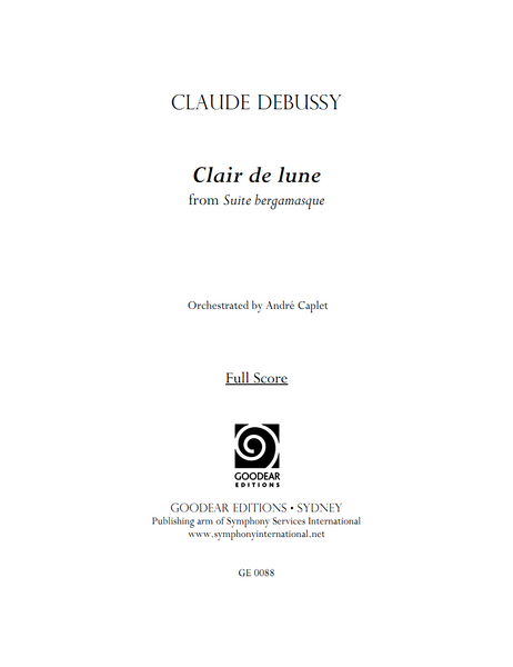 DEBUSSY, C. orch. CAPLET, A. - Clair de lune (digital edition)