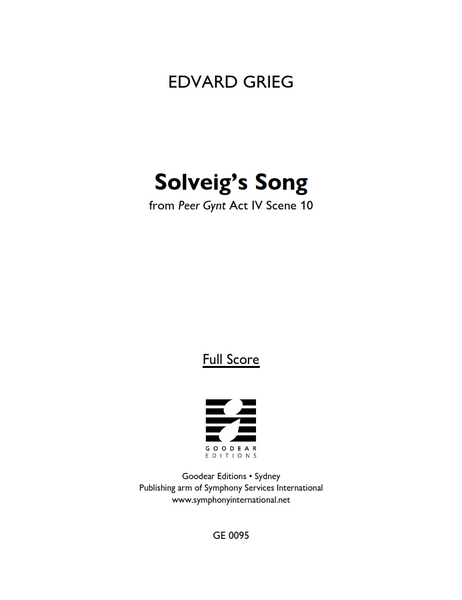 GRIEG, E. - Peer Gynt: Solveig's Song (digital edition)