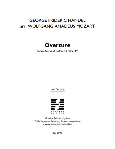 HANDEL, G. arr. MOZART, W. - Acis and Galatea: Overture (digital edition)