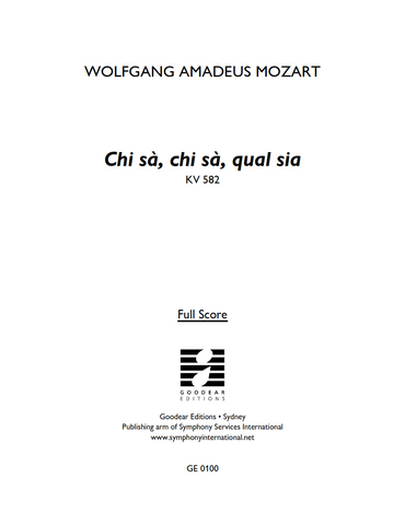 MOZART, W. - Chi sà, chi sà, qual sia (digital edition)